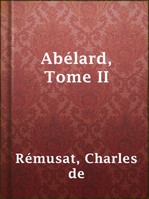cover image of Abélard, Tome II